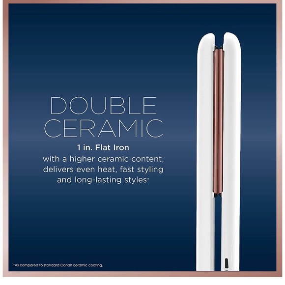 Brand New Conair Double Ceramic Flat Iron, 1 Inch - Picture 4 of 7